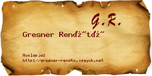 Gresner Renátó névjegykártya